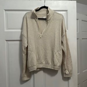 Aerie waffle knit lounge half zip size m